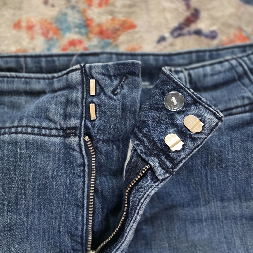 Pilcro Wide Leg trouser Jeans in Medium Blue Wash flattering fit - Picture 4 of 6